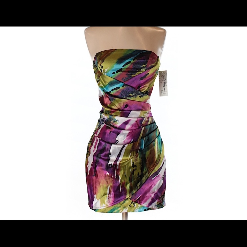 Colorful Strapless Dress